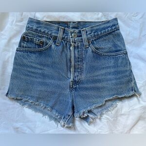 Levi's Light Blue Denim Jean Cutoff Shorts
